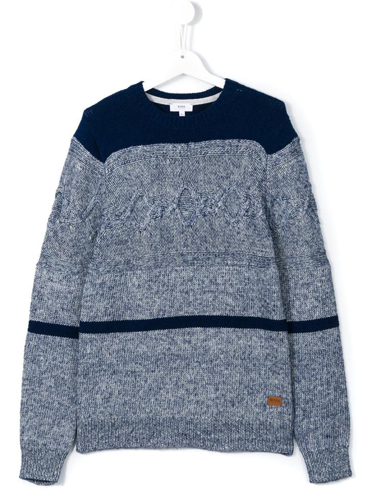 Boss Kids Crew Neck Jumper, Boy's, Size: 14 Yrs, Blue