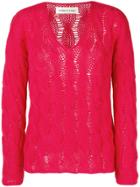 Lamberto Losani Cable Knit Sweater - Pink & Purple