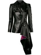 Alexander Mcqueen Eyewear Ruffled Asymmetric Jacket - Black