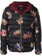 Dolce & Gabbana Crown Print Coat - Black