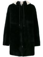 Inès & Maréchal - Fur Detail Hooded Coat - Women - Lamb Skin/lamb Fur - 38, Black, Lamb Skin/lamb Fur