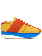 Marni Colour Block Lace-up Sneakers - Yellow & Orange