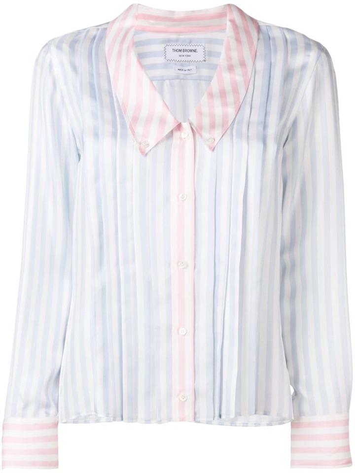 Thom Browne Fun-mix Stripe Silk Shirt - Blue