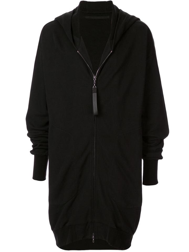 Julius Elongated Zipped Hoodie - Black