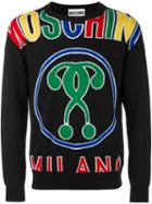 Moschino Oversize Logo Jumper, Men's, Size: 46, Black, Virgin Wool