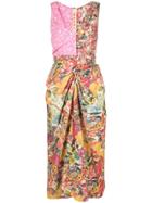 Marni Contrast Print Flared Dress - Multicolour
