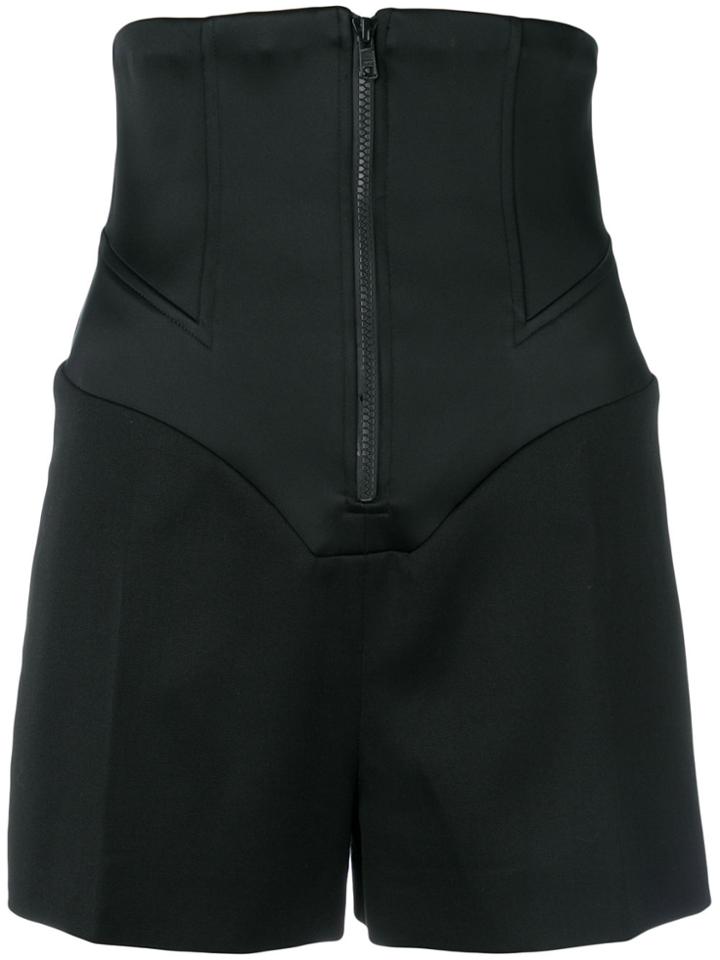 Esteban Cortazar High-waist Fitted Shorts - Black