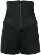 Esteban Cortazar High-waist Fitted Shorts - Black