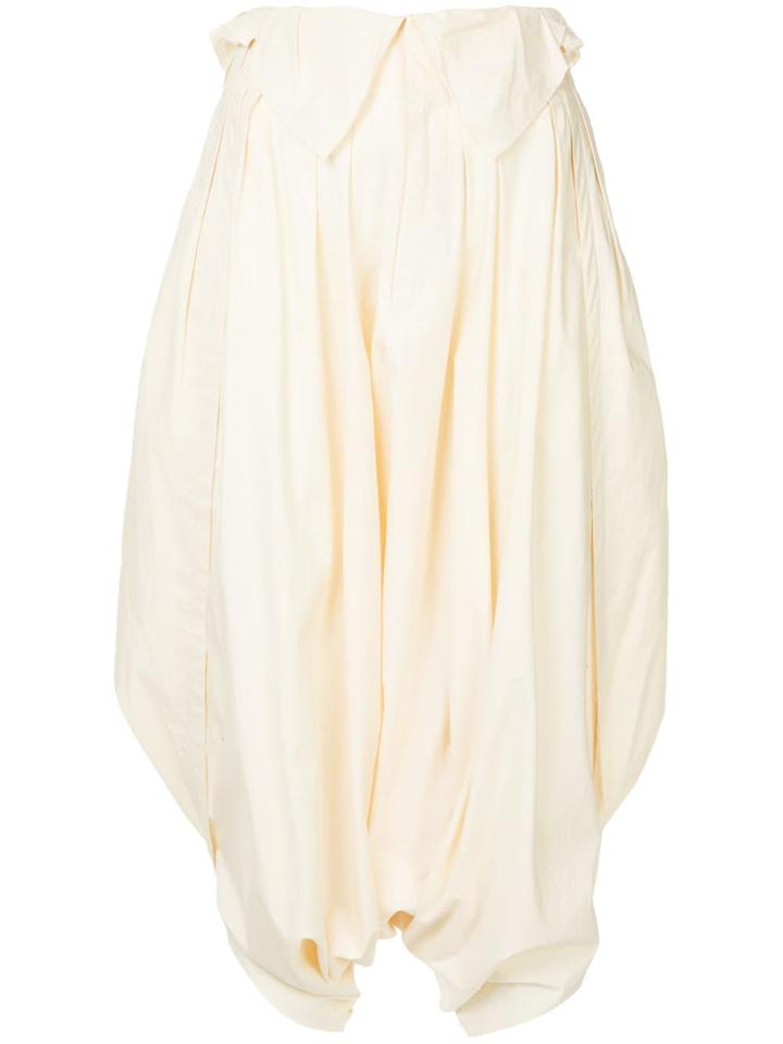 Comme Des Garçons Vintage Pleated Drop Crotch Trousers - White