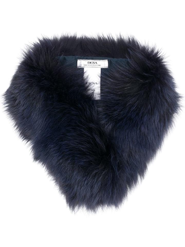Desa 1972 Fur Collar Scarf - Blue
