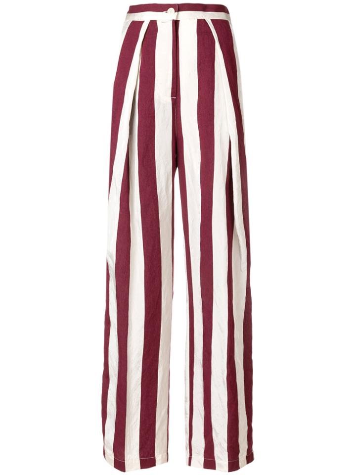 Aspesi Striped Wide-leg Trousers - Nude & Neutrals