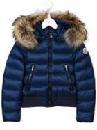 Moncler Kids Hooded Puffer Jacket, Girl's, Size: 8 Yrs, Blue