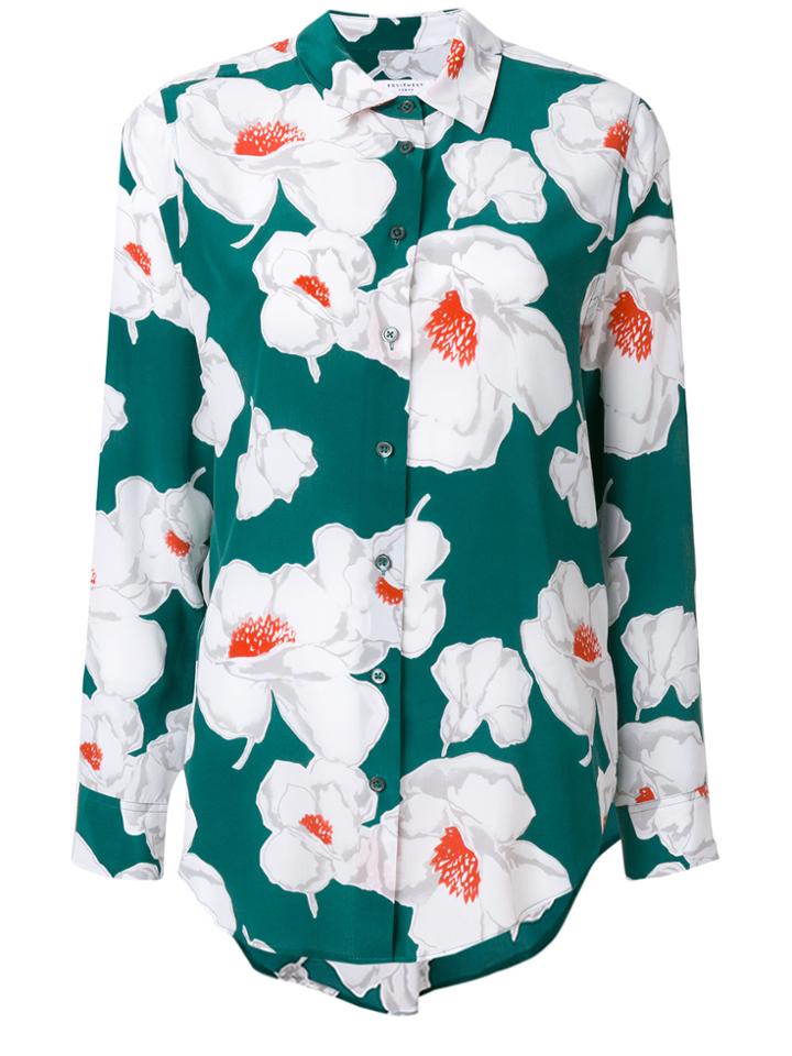 Equipment Flower Print Shirt - Green