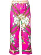 P.a.r.o.s.h. Cropped Printed Trousers - Pink