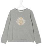 Ermanno Scervino Junior Crest Embroidered Sweatshirt - Grey