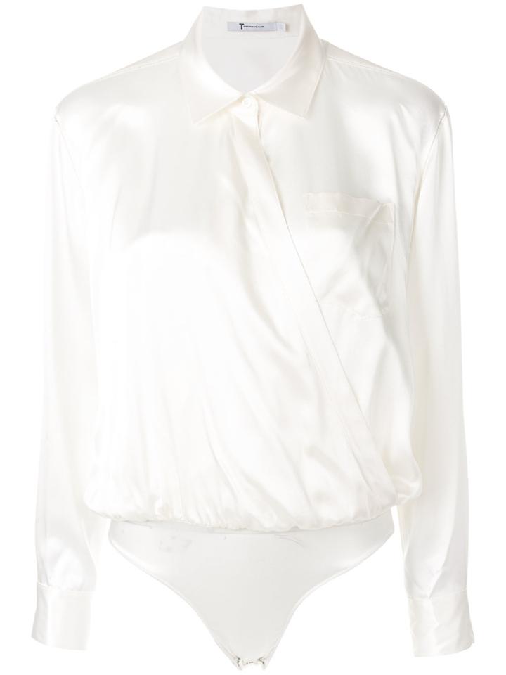 T By Alexander Wang Blouse Bodysuit - White