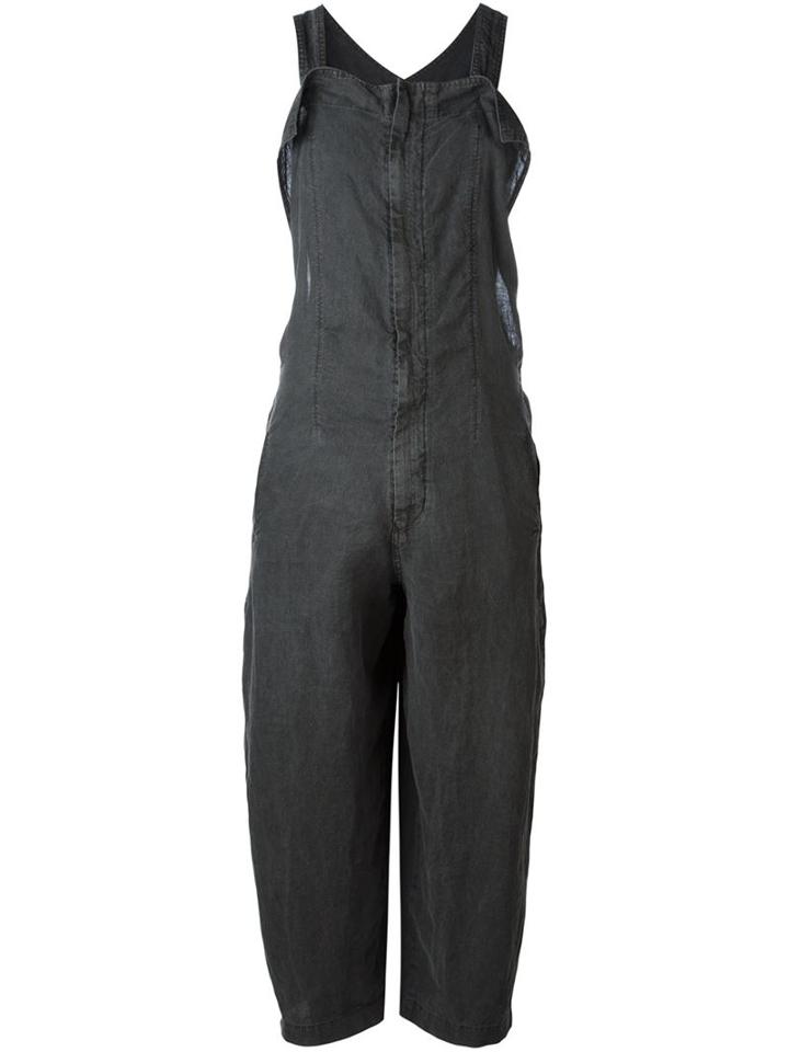 Y S Stonewash Flax Jumpsuit, Women's, Size: 2, Grey, Cotton/linen/flax