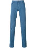 Dolce & Gabbana - Straight Leg Trousers - Men - Cotton/calf Leather/elastodiene - 54, Blue, Cotton/calf Leather/elastodiene