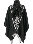 Moncler - Oversized Padded Collar Cape - Women - Polyamide/wool - One Size, Black, Polyamide/wool