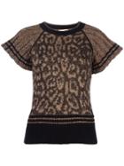 Red Valentino - Short Sleeve Jumper - Women - Polyamide/polyester/viscose/wool - S, Brown, Polyamide/polyester/viscose/wool
