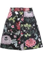 Adam Lippes A-line Mini Skirt, Women's, Size: 6, Black, Polyester
