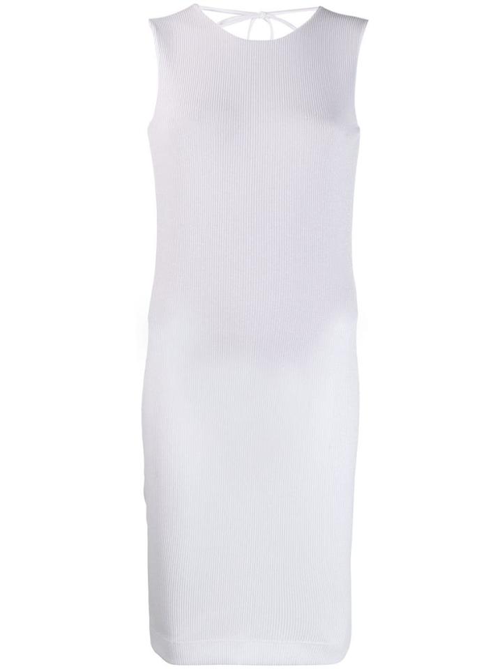 Fisico Ribbed Fitted Dress - White
