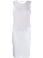 Fisico Ribbed Fitted Dress - White