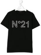 No21 Kids - Logo Print T-shirt - Kids - Cotton/spandex/elastane - 16 Yrs, Black