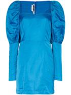 Rotate Puffed Shoulder Mini-dress - Blue