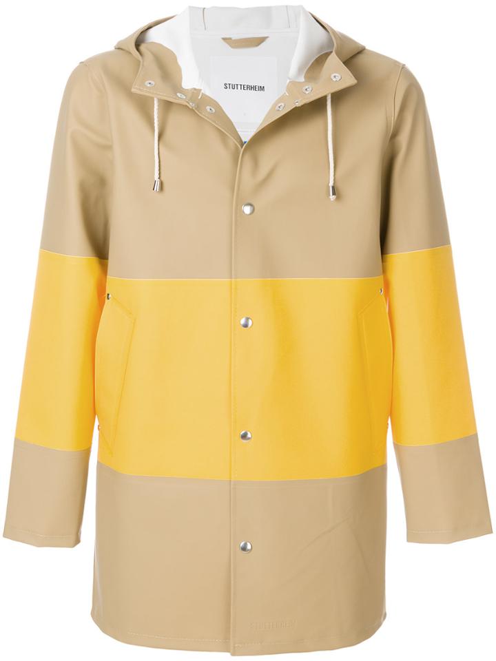 Stutterheim Colour Block Raincoat - Brown