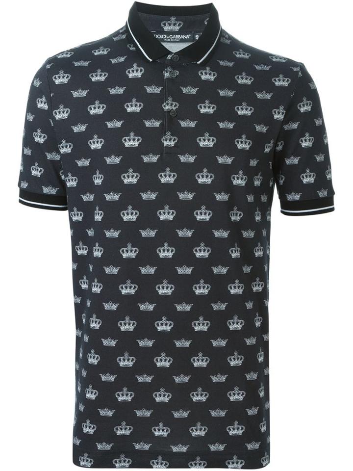 Dolce & Gabbana Bee And Crown Print Polo Shirt