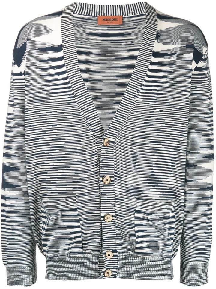 Missoni Knitted Zig Zag Cardigan - Blue