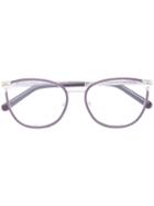 Chloé Eyewear - Round Frame Glasses - Women - Acetate/metal - 53, Grey, Acetate/metal