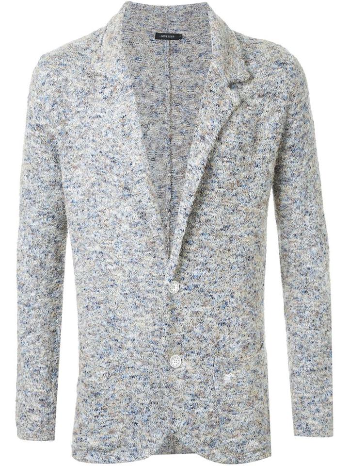 Loveless Melange Cardigan, Men's, Size: 2, Blue, Cotton/acrylic/nylon