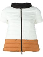Herno Short Sleeve Puffer Jacket, Women's, Size: 40, White, Polyamide/polyurethane/polyethylene/feather Down