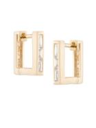 Lizzie Mandler Fine Jewelry Petit Square Diamond 'huggies' Earrings, Women's, Metallic