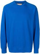 Obvious Basic Elbow Patch Sweatshirt - Blue