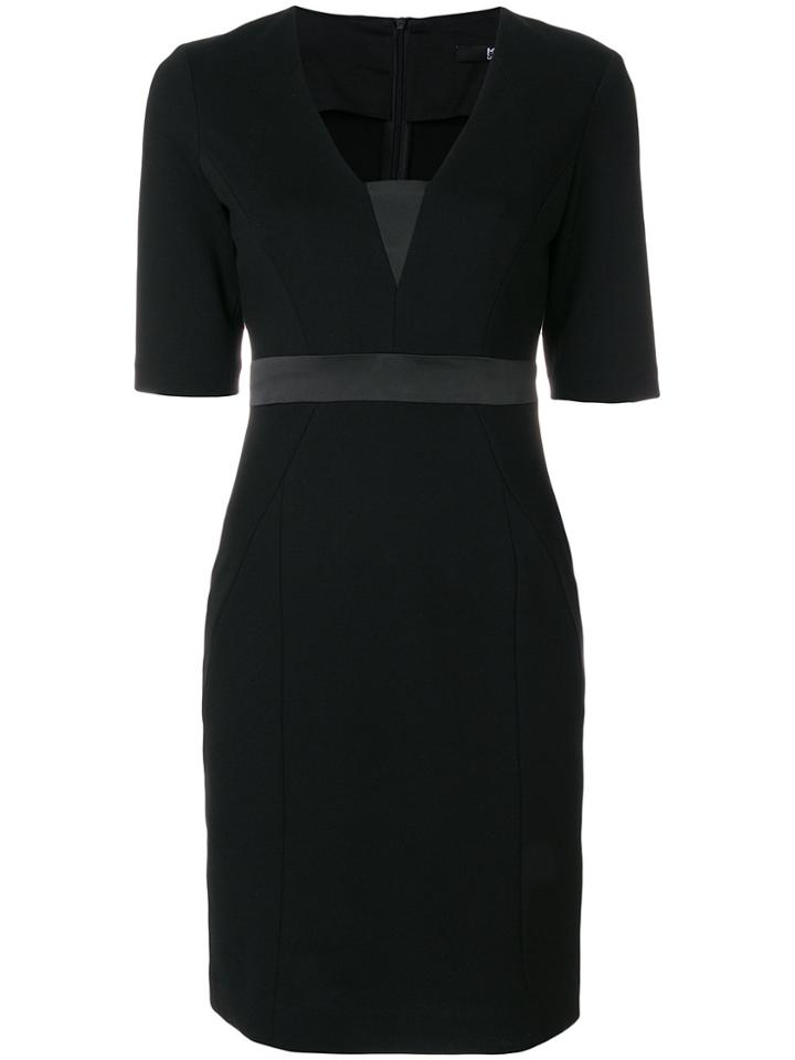 Karl Lagerfeld Fitted V-neck Dress - Black