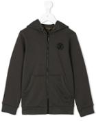 Roberto Cavalli Kids - Kangaroo Pocket Zipped Hoodie - Kids - Cotton/polyester/spandex/elastane - 4 Yrs, Brown