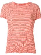 Issey Miyake Cauliflower Striped T-shirt, Women's, Red, Polyester