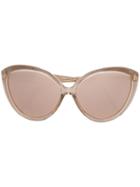 Linda Farrow Oversized Cat-eye Sunglasses - Nude & Neutrals
