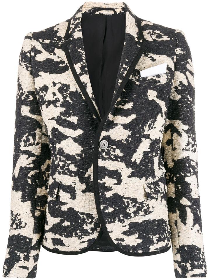 Neil Barrett Woven Camouflage Blazer - Black
