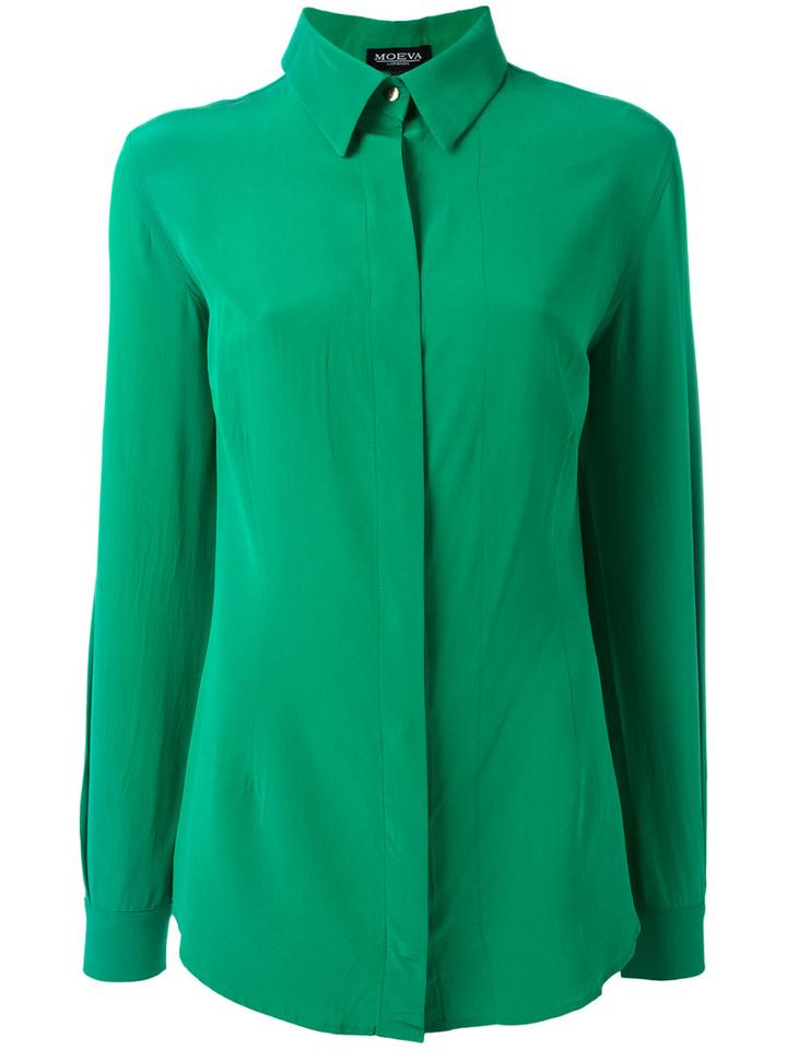 Moeva Long Sleeve Shirt, Women's, Size: Large, Green, Silk