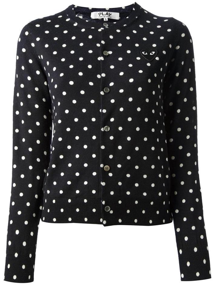 Comme Des Garons Play Polka Dot Cardigan