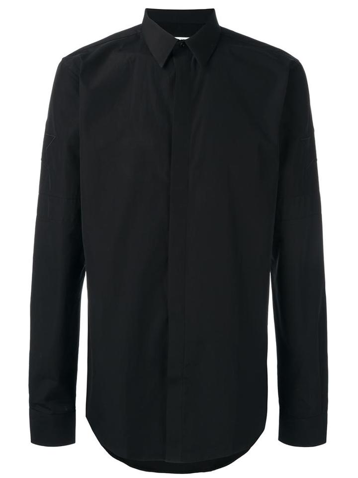 Givenchy Embroidered Sleeve Shirt, Men's, Size: 43, Black, Cotton