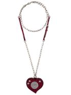 Prada Heart Charm Necklace - Silver