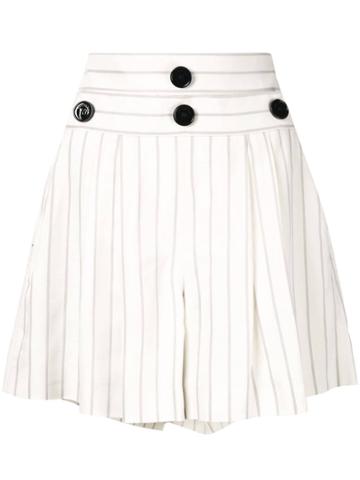Comme Moi Pinstripe Shorts - White
