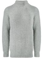 Officine Generale Rib Stitch Turtleneck Sweater - Grey