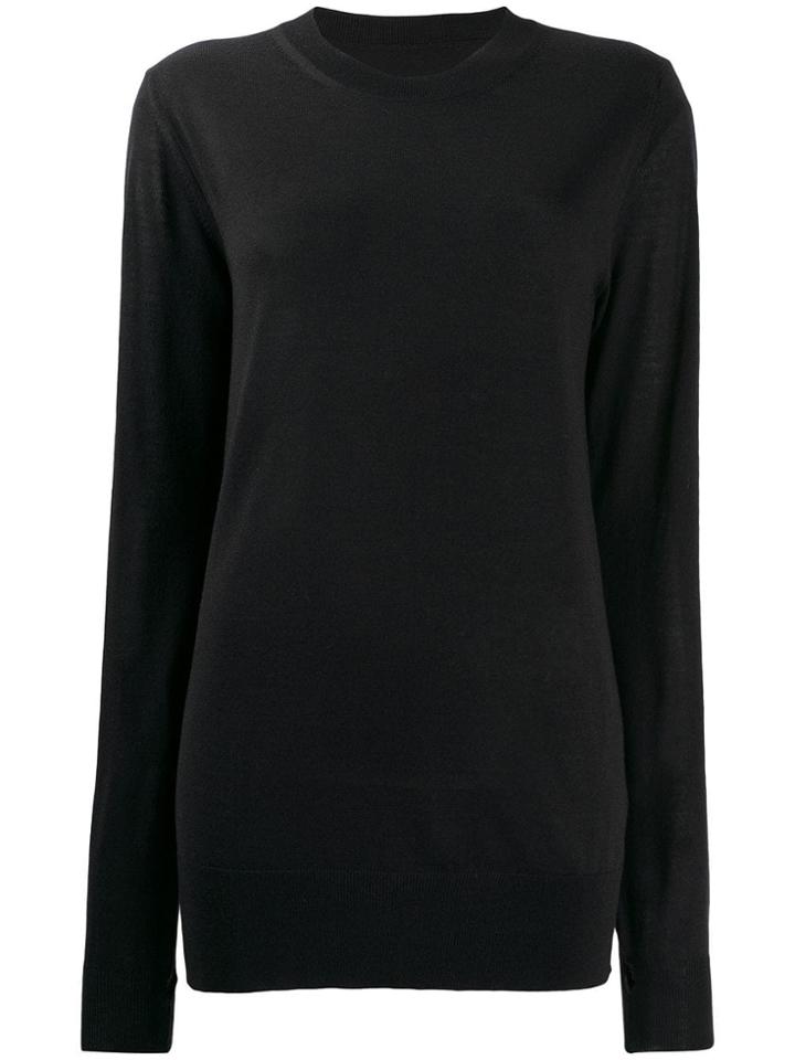 Maison Margiela Crew Neck Knitted Jumper - Black