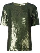 P.a.r.o.s.h. Short Sleeved Sequinned Top - Green